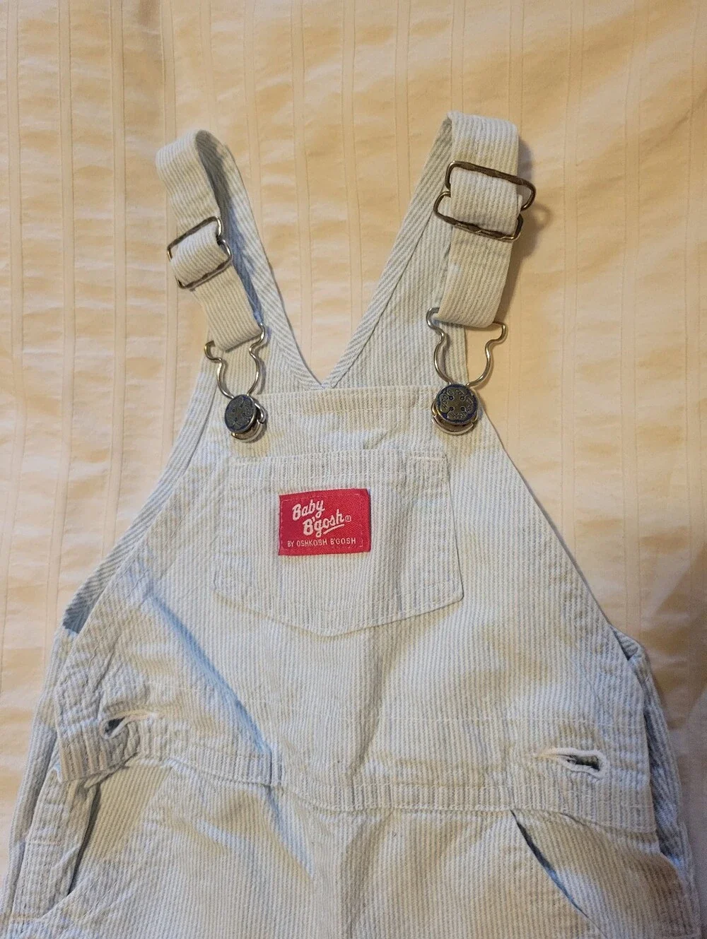 Vintage OshKosh B'gosh Railroad Stripe Overalls -12/18m